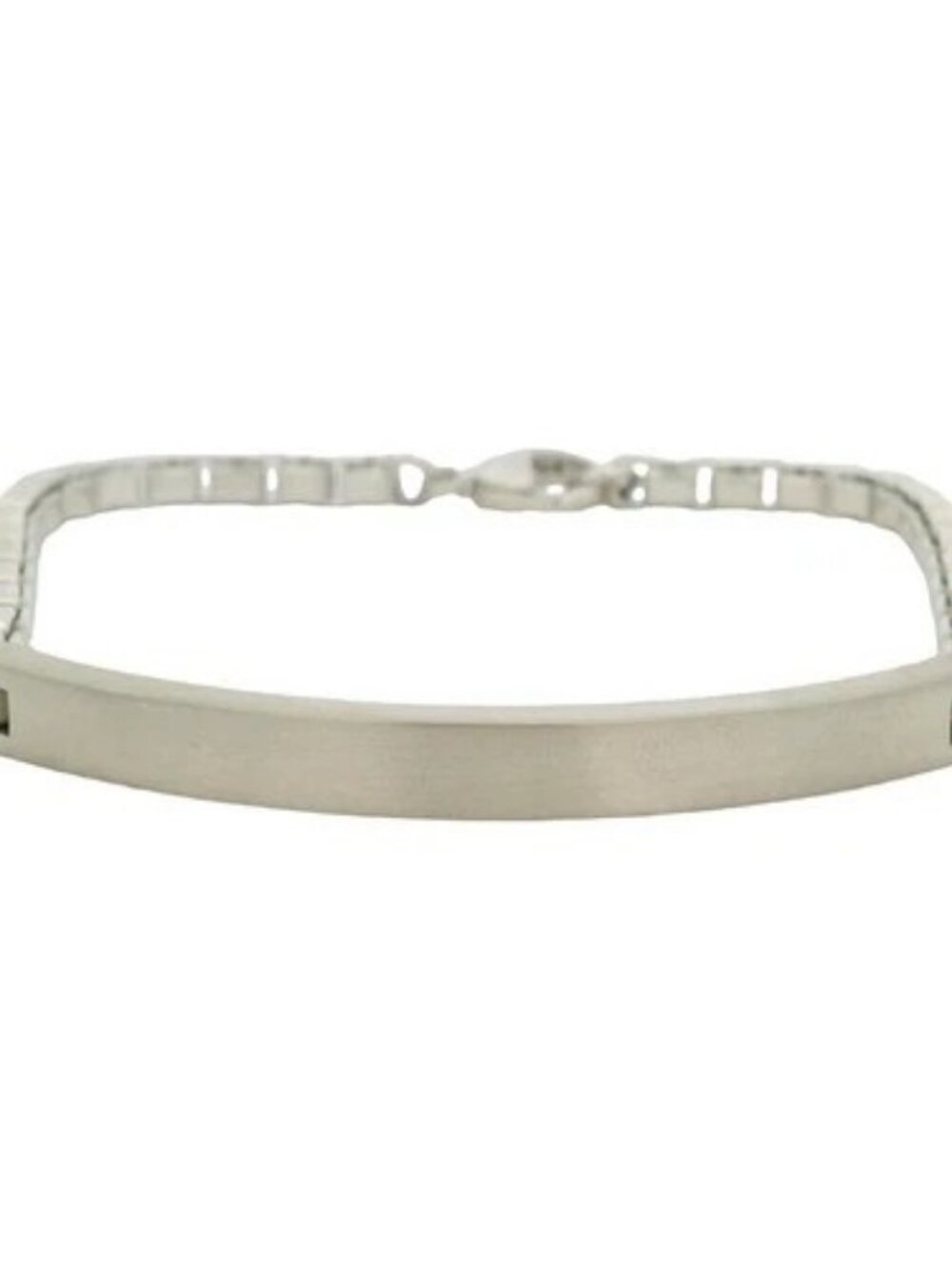 Tiffany & Co 925 Sterling Silver Venetian Link Brushed Metal ID Bracelet 8.5"
